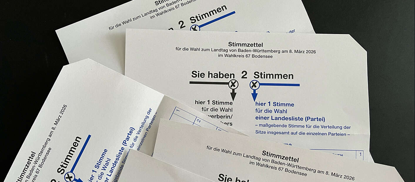 Stimmzettel Landtagswaqhl 2026 (Foto: Stadt Friedrichshafen)